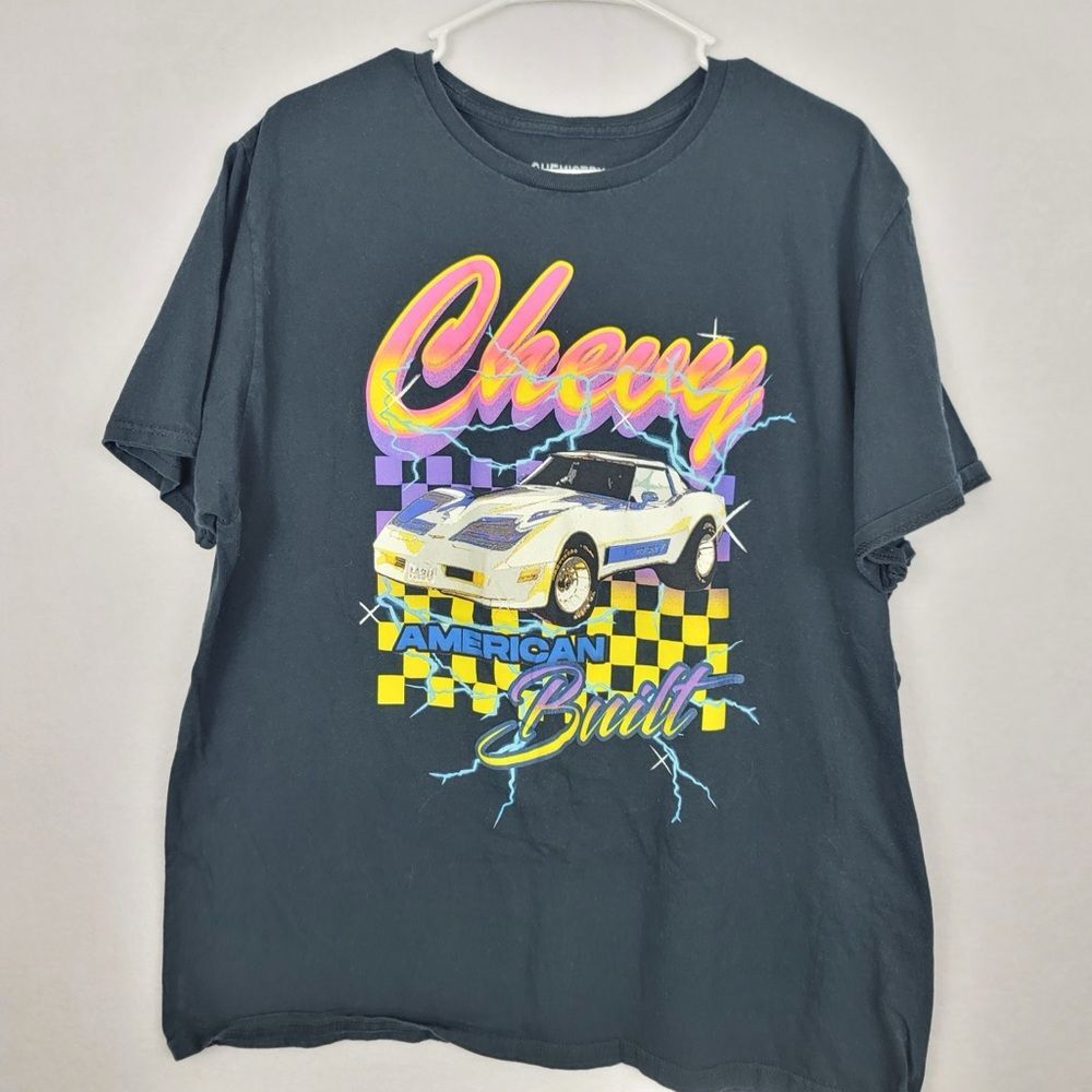 Men’s XL Chevy Muscle Car Graphic Short Sleeve Black T-Shirt Grunge Streetwear